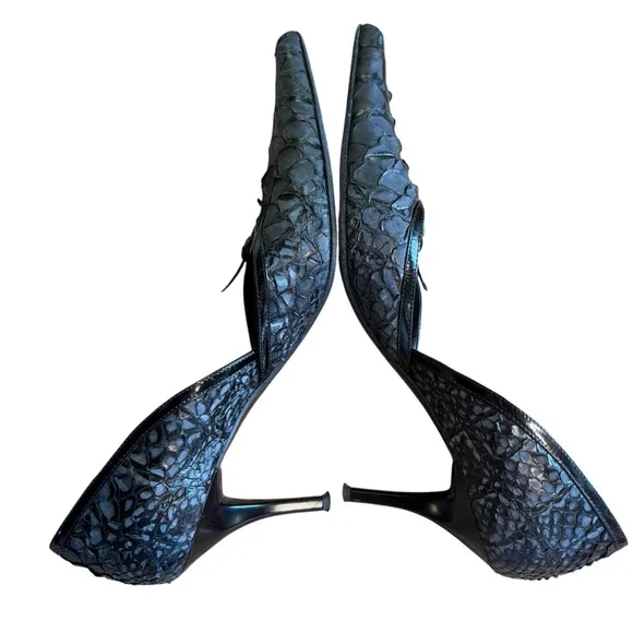 Marino Fabiani Authentic Designer Made in Italy Snakeskin Pump Heels 37