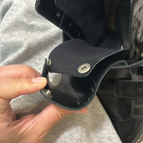 MARNI patent leather black buckle boots