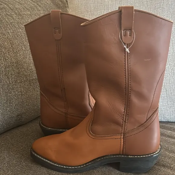 Mason Western BOOTS Tan Leather Western Work Riding Biker Boots Mens Sz 9E