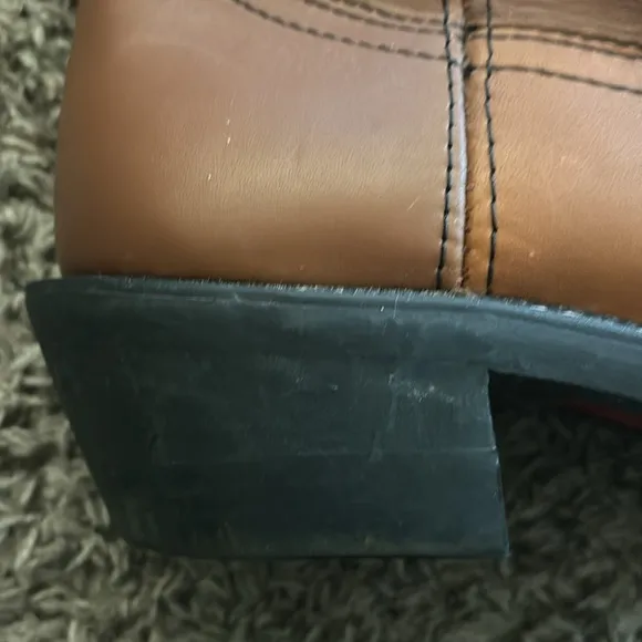 Mason Western BOOTS Tan Leather Western Work Riding Biker Boots Mens Sz 9E