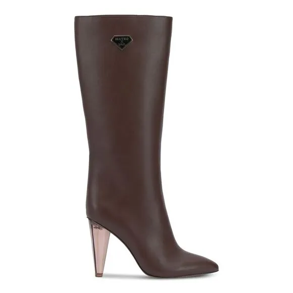 MATEO BY INC Womens Brown Charlotte Pointed Toe Stiletto Boots 6.5 M