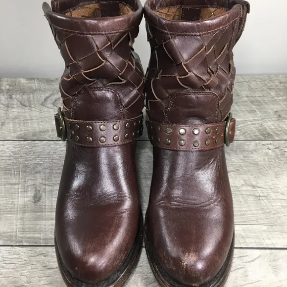 Matisse Womens Harness Motorcycle Biker Leather Short Soft Toe Booties Boots 6.5