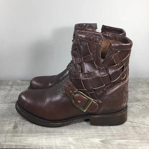 Matisse Womens Harness Motorcycle Biker Leather Short Soft Toe Booties Boots 6.5