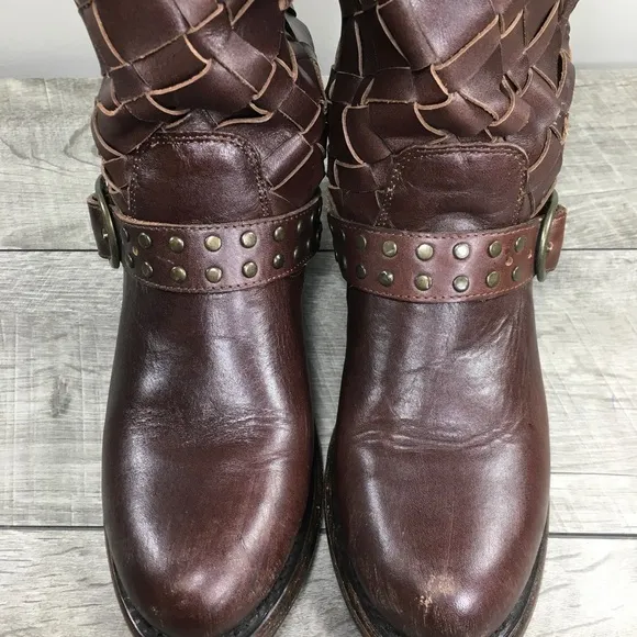 Matisse Womens Harness Motorcycle Biker Leather Short Soft Toe Booties Boots 6.5