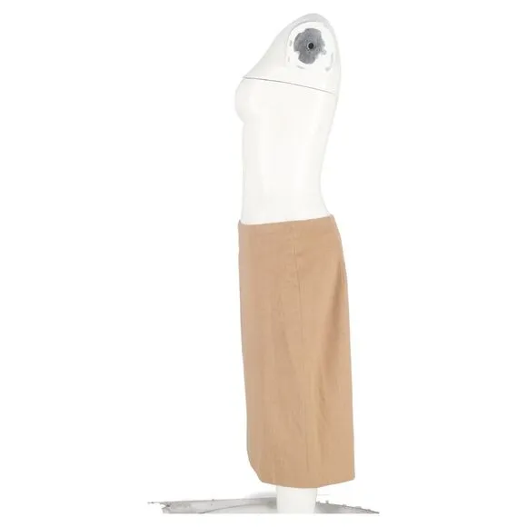 Max Mara Midi Pencil Skirt in Brown Wool