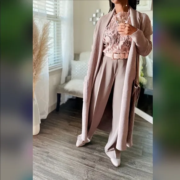 MaxSport Long Cardigan Duster Sand Nude Large