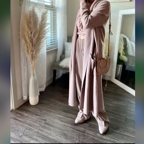 MaxSport Long Cardigan Duster Sand Nude Large