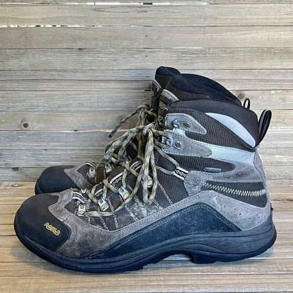 Mens Asolo Neutron GV Brown Leather Athletic Hiking Mid Boots Shoes Size 9 D GUC