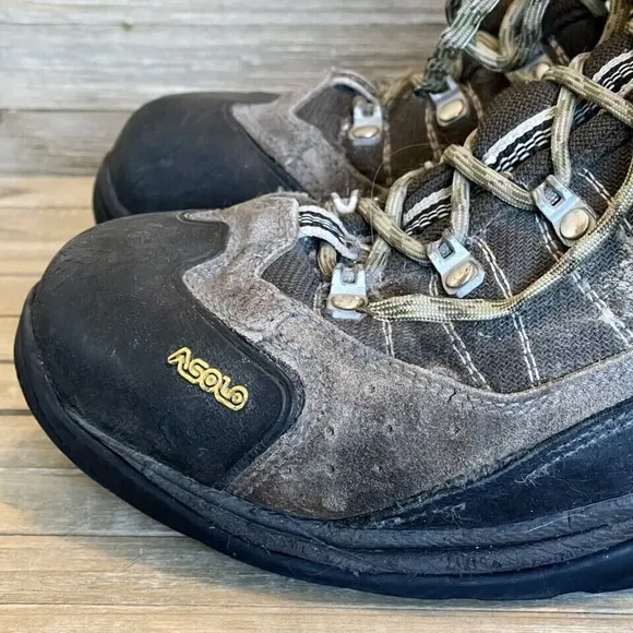 Mens Asolo Neutron GV Brown Leather Athletic Hiking Mid Boots Shoes Size 9 D GUC