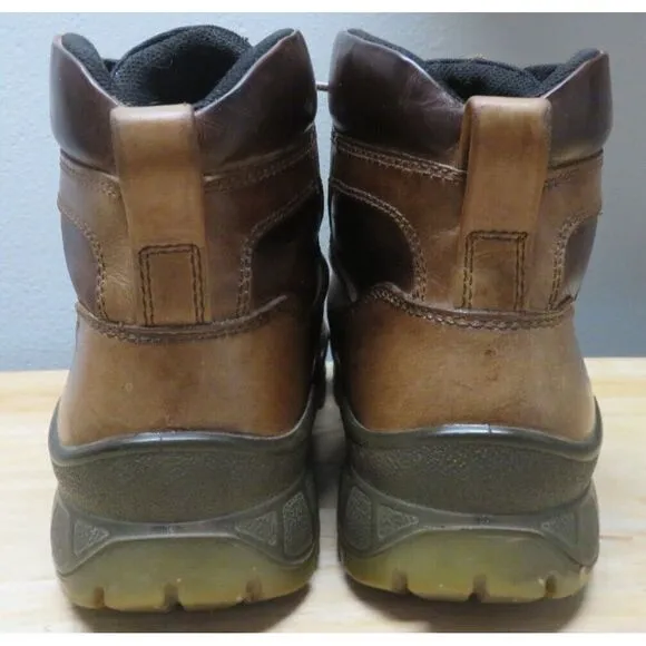 Mens ECCO Track Brown Leather High Top Hiking Boots Shoes Gore‎ Tex Size 13 US