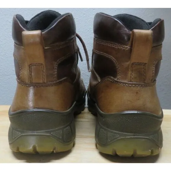 Mens ECCO Track Brown Leather High Top Hiking Boots Shoes Gore‎ Tex Size 13 US