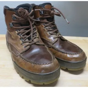 Mens ECCO Track Brown Leather High Top Hiking Boots Shoes Gore‎ Tex Size 13 US