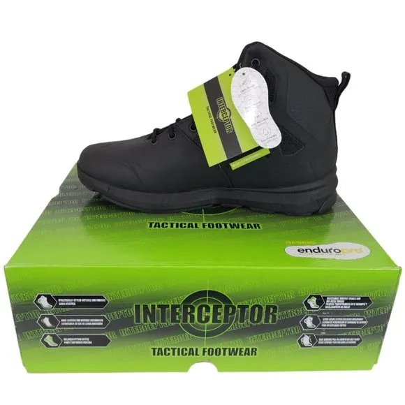 Men's Interceptor Wyatt Black Tactical Boot 6&quot; Soft Toe EnduroPro Anti-Fatigue