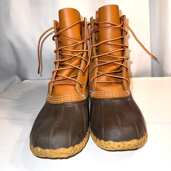 MENS L.L. BEAN BOOTS DUCK 8” UNLINED LEATHER UPPER MENS 7 M