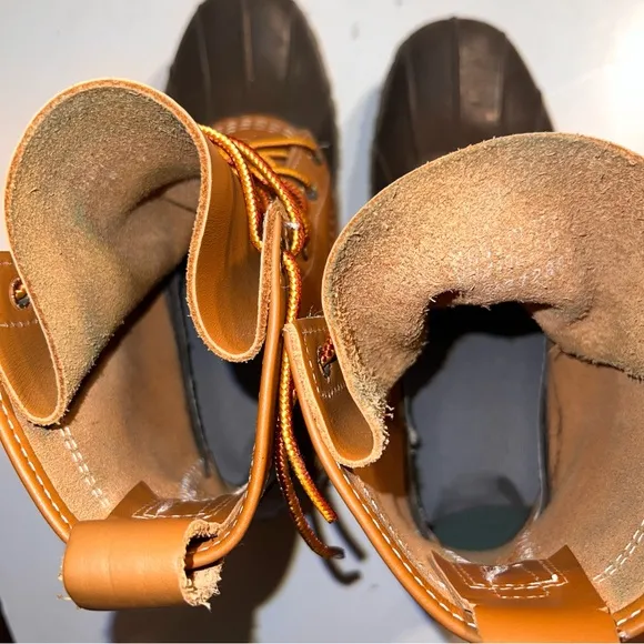 MENS L.L. BEAN BOOTS DUCK 8” UNLINED LEATHER UPPER MENS 7 M