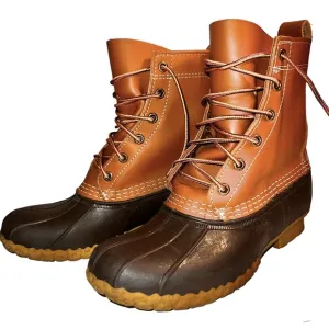 MENS L.L. BEAN BOOTS DUCK 8” UNLINED LEATHER UPPER MENS 7 M