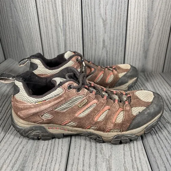 Men’s Merrell Moab Waterproof Hiking Trail Shoes Espresso  10.5 J39723 WORN