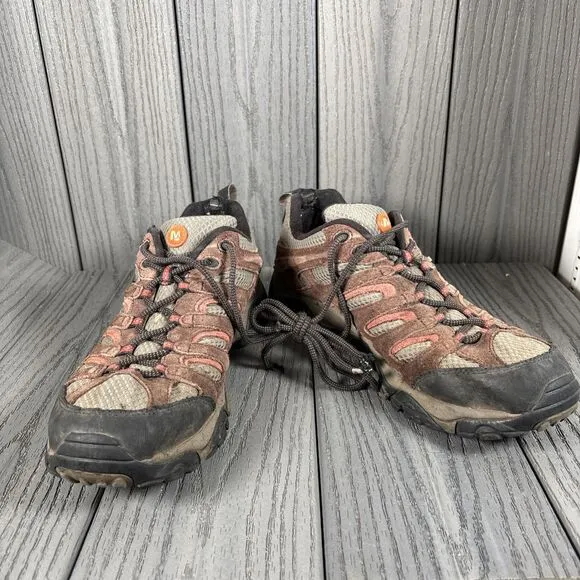 Men’s Merrell Moab Waterproof Hiking Trail Shoes Espresso  10.5 J39723 WORN