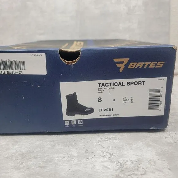 Mens Tactical Black Boots Size 8 Bates E02261 Side Zipper Sport‎