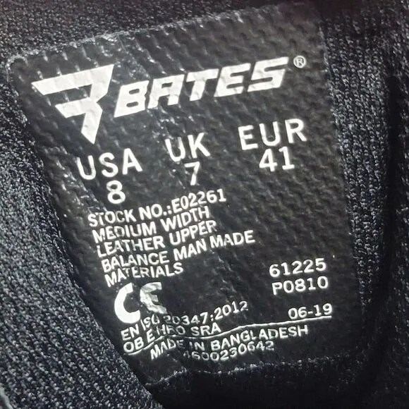 Mens Tactical Black Boots Size 8 Bates E02261 Side Zipper Sport‎