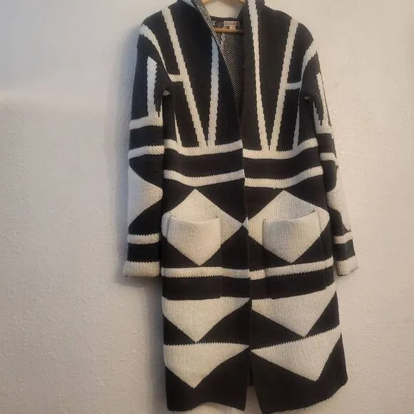 Merona Southwestern Cowgirl Super-soft Thick Hooded Comfy Cozy Cardigan Jacket:S