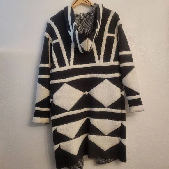 Merona Southwestern Cowgirl Super-soft Thick Hooded Comfy Cozy Cardigan Jacket:S