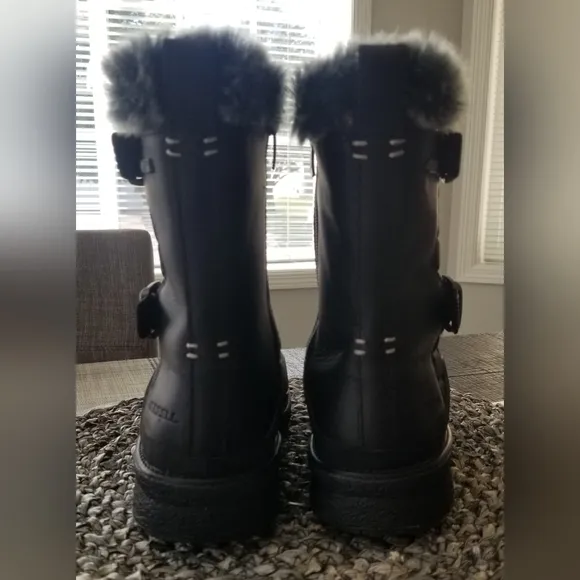 Merrell Artic Grip Black Faux Fur Winter Boots