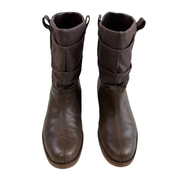 Merrell Bracken Performance Leather Canvas Pull On Boots Brown Size 7