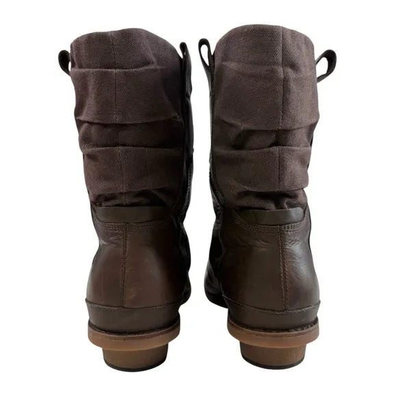 Merrell Bracken Performance Leather Canvas Pull On Boots Brown Size 7