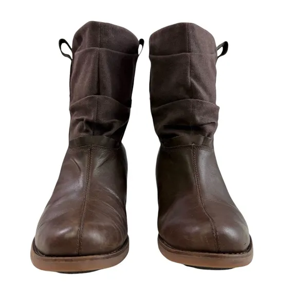 Merrell Bracken Performance Leather Canvas Pull On Boots Brown Size 7