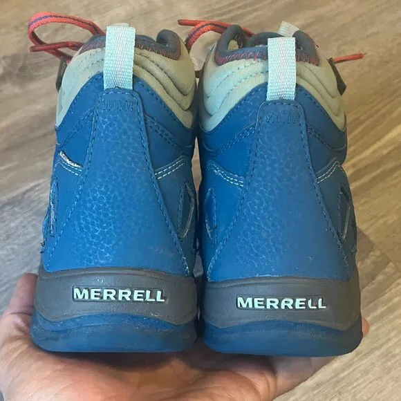 Merrell Capra Mid Waterproof Hiking Boots‎ Blue Teal Mens 5 UK 4 Womens 7.5
