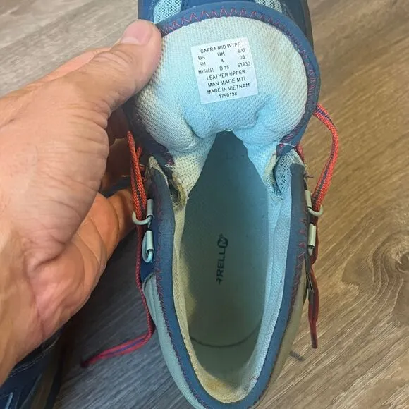 Merrell Capra Mid Waterproof Hiking Boots‎ Blue Teal Mens 5 UK 4 Womens 7.5