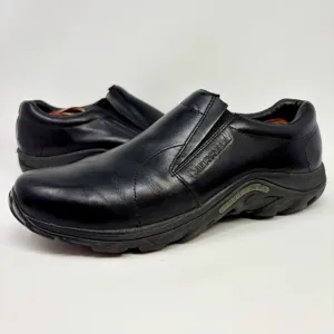 Merrell Jungle Moc Black Full Grain Leather Slip On Shoes Waterproof Casual