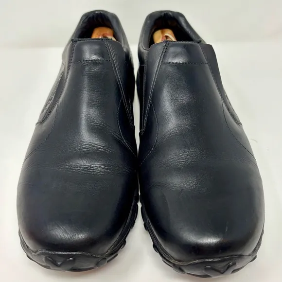 Merrell Jungle Moc Black Full Grain Leather Slip On Shoes Waterproof Casual