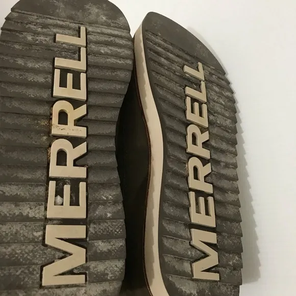 Merrell Juno Pull-On Olive Green Ankle Boots with Faux Fur Lining Size 10