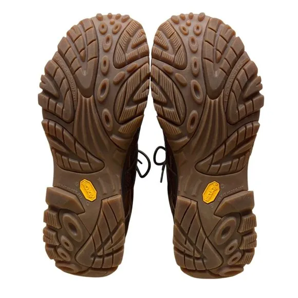Merrell Men’s Brown Leather Moab 2 Mid Vibram Sole Waterproof Hiking Boots Sz 12