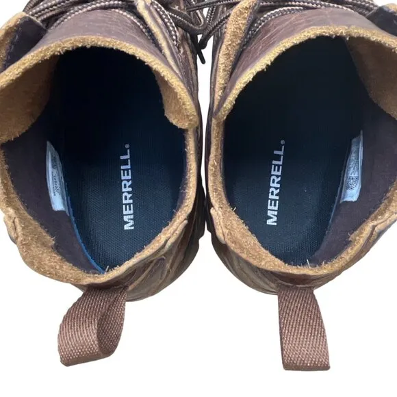 Merrell Men’s Brown Leather Moab 2 Mid Vibram Sole Waterproof Hiking Boots Sz 12