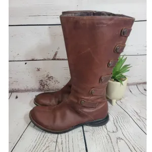 Merrell Tetra Launch Cherry Brown Leather Waterproof Boots Women's Size 7.5