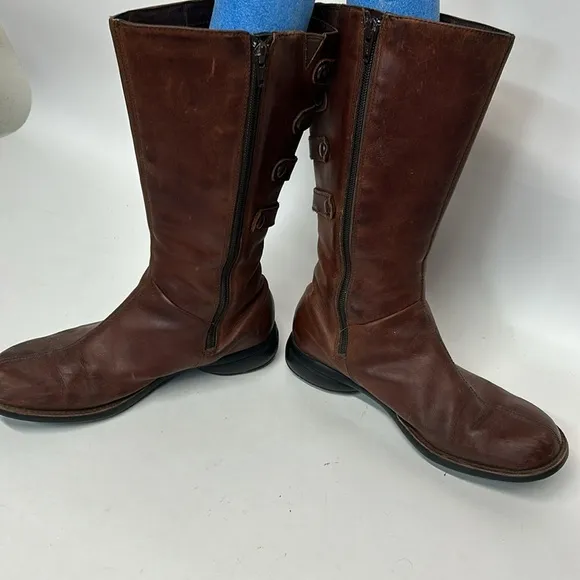 Merrell Tetra Launch Cherry Brown Leather Waterproof Boots Women's Size 7.5