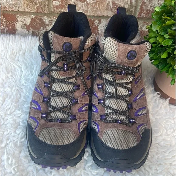 Merrell Women's MOAB 2 VENTILATOR Mid Hiking Bracken Purple Boots Size 11
