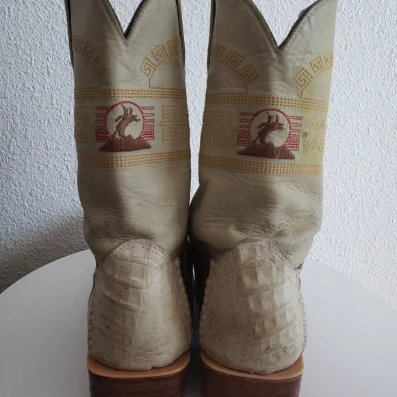Mexican  Western  Mens Leather Long Point Toe Boots