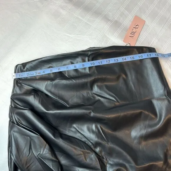 Micas Faux Leather Ruched Wrap Skirt Size‎ XL RefHHH