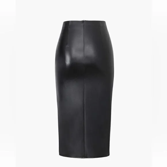 Micas Faux Leather Ruched Wrap Skirt Size‎ XL RefHHH