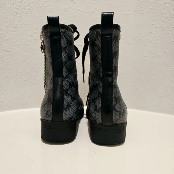 Michael Kors Kids Girls Signature Vegan Leather Black Boots Size 13