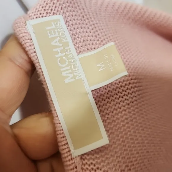 Michael Kors Pink Knit Long Sleeves Tunic Sweater Size M