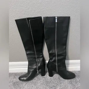 Michael Kors Women’s Black  Upper Leather Long Boots Style Margaret Size 7.5