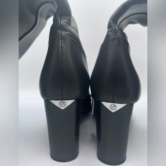 Michael Kors Women’s Black  Upper Leather Long Boots Style Margaret Size 7.5