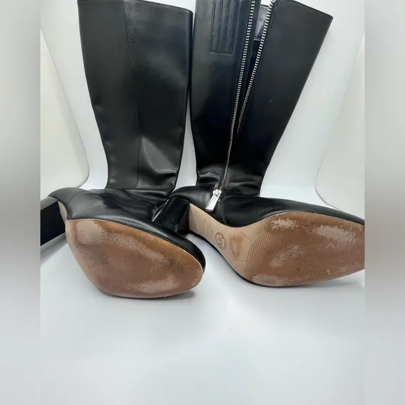 Michael Kors Women’s Black  Upper Leather Long Boots Style Margaret Size 7.5