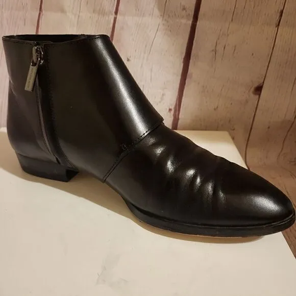 Michael Michael Kors &quot;Prudence&quot; Blak Smooth Leather 3 Buckle Ankle Boots 8m $225