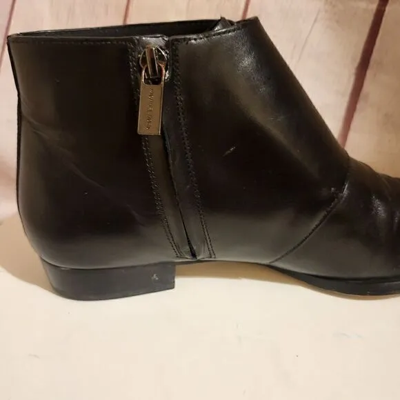 Michael Michael Kors &quot;Prudence&quot; Blak Smooth Leather 3 Buckle Ankle Boots 8m $225
